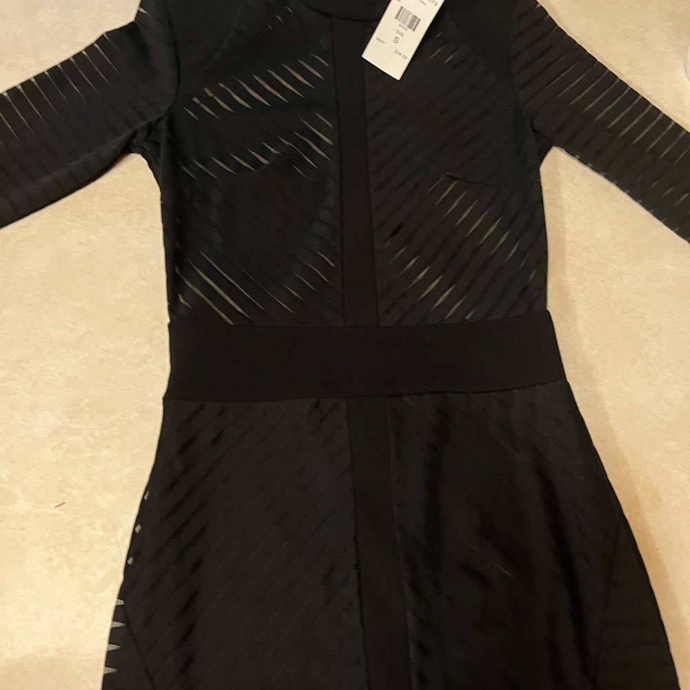 Fashion Nova Black Ribbed Sheath Dress